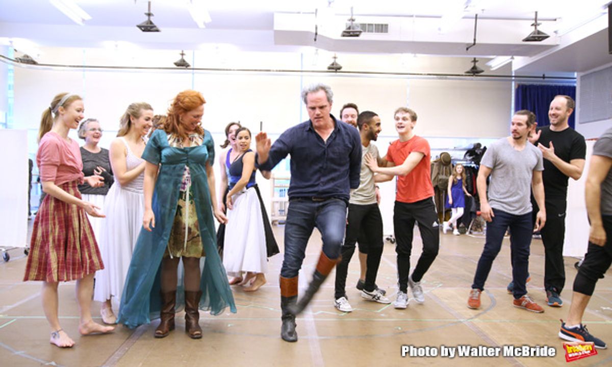 Michael Park and Carolee Carmello with cast  at 