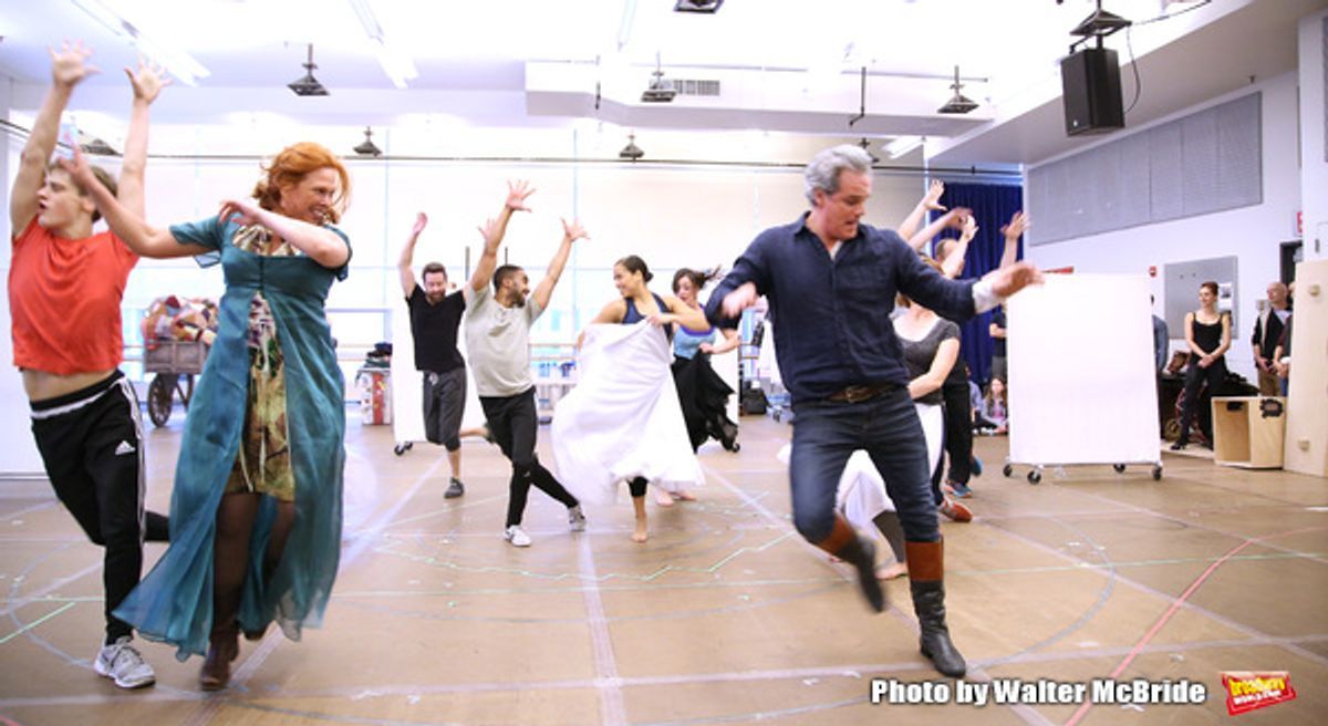 Michael Park and Carolee Carmello with cast  at 