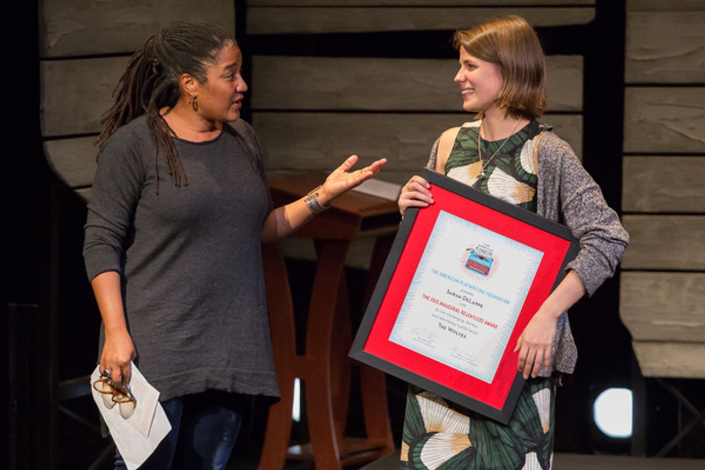 Photo Flash: Clare Barron and Sarah DeLappe Receive American Playwriting Foundation's 2015 Relentless Awards  Image