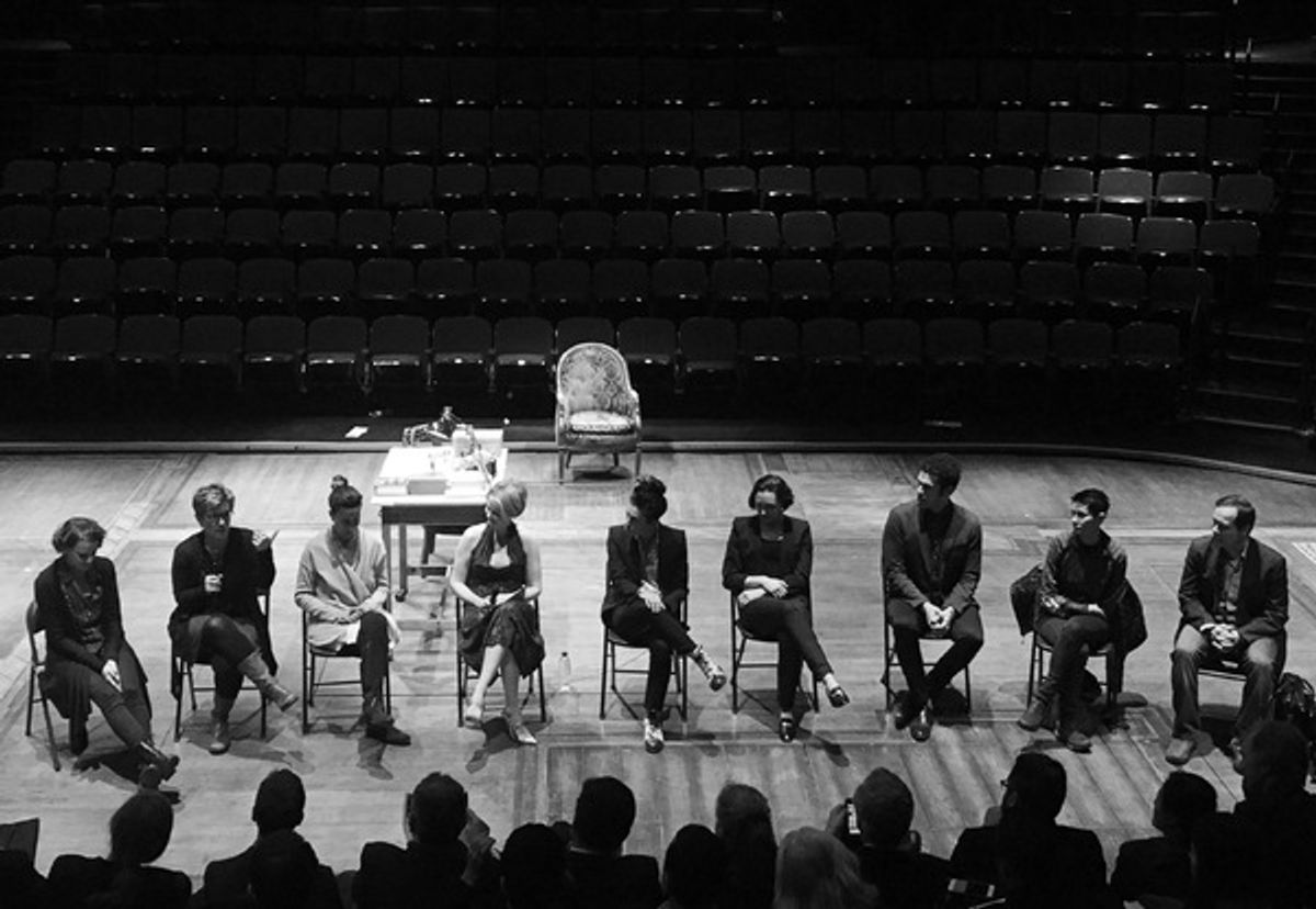 The cast and creatives of FUN HOME with Cynthia Nixon at 