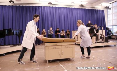 Drew Gehling and Jessie Mueller  during the Sneak Peek press preview the new Broadway Photo