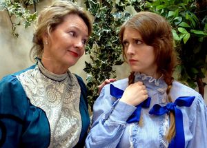 Vivie is uncomfortable with her mother's advice. (frmn left: Susan Hardie, Jenna Tovey) @ BroadwayWorld Vivie is uncomfortable with her mother's advice. (frmn left: Susan Hardie, Jenna Tove Photo