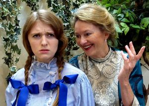 Mrs. Warren's jokes are not appreciated by her daughter Vivie. (from left: Jenna Tovey, Susan Hardie) @ BroadwayWorld Mrs. Warren's jokes are not appreciated by her daughter Vivie. (from left: Jenna Tove Photo