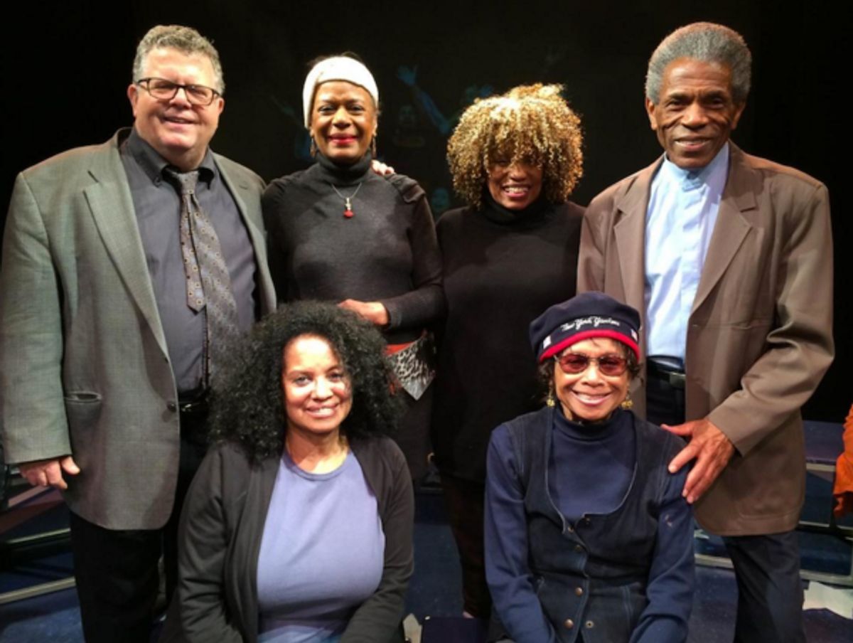 Standing:  James Morgan, Hope Clarke, Leslie Dockery (),  Andre de Shields.  Seated Julia Lema (Assistant ) and Micki Grant at 