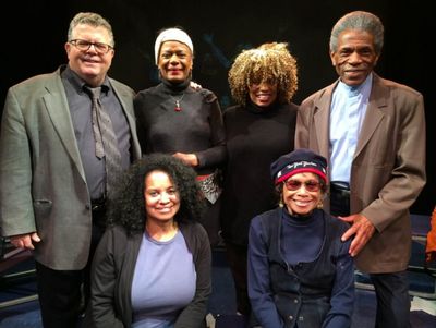 Standing:  James Morgan, Hope Clarke, Leslie Dockery (),  Andre de Shields.  Seated J Photo