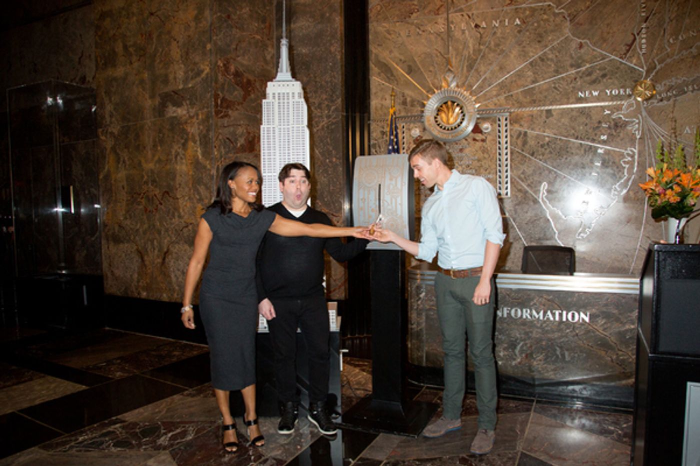 Photo Coverage: THE BOOK OF MORMON Cast Celebrates 5 Years on Broadway at the Empire State Building!  Image