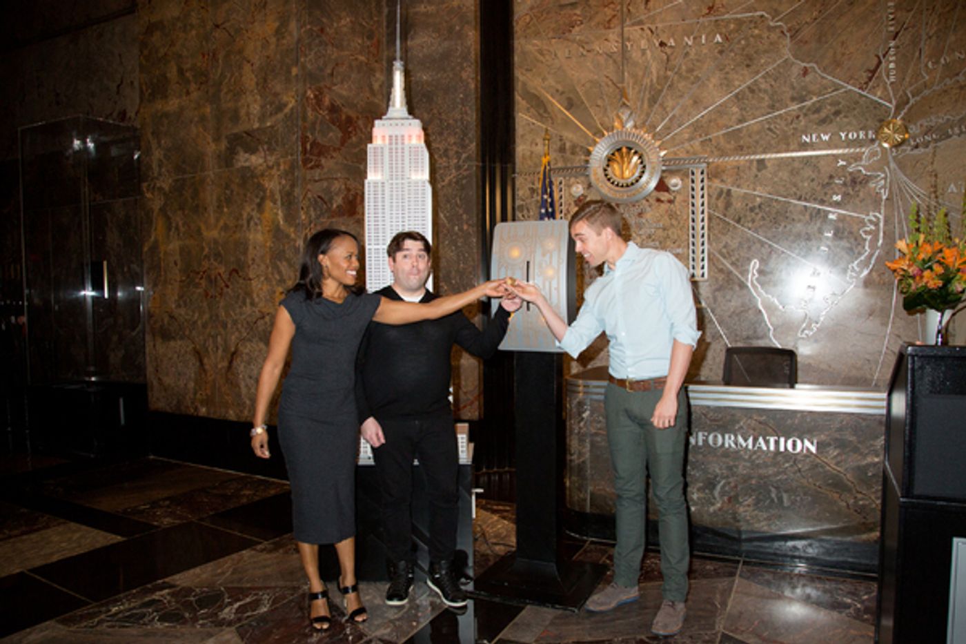 Photo Coverage: THE BOOK OF MORMON Cast Celebrates 5 Years on Broadway at the Empire State Building!  Image