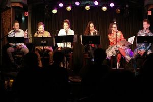 The February 29 cast of Villain: DeBlanks SPACE HOLE! Greg Ainsworth, Tom Lenk, Nicole Parker, Gabrielle Ruiz, Mary Birdsong & Barrett Foa. @ BroadwayWorld The February 29 cast of Villain: DeBlanks SPACE HOLE! Greg Ainsworth, Tom Lenk, Nicol Photo