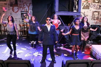 Favorite Son (Kevin Corpuz) and his back-up girls (Ariel Saul, Tanya Sapp, Larissa Wh Photo
