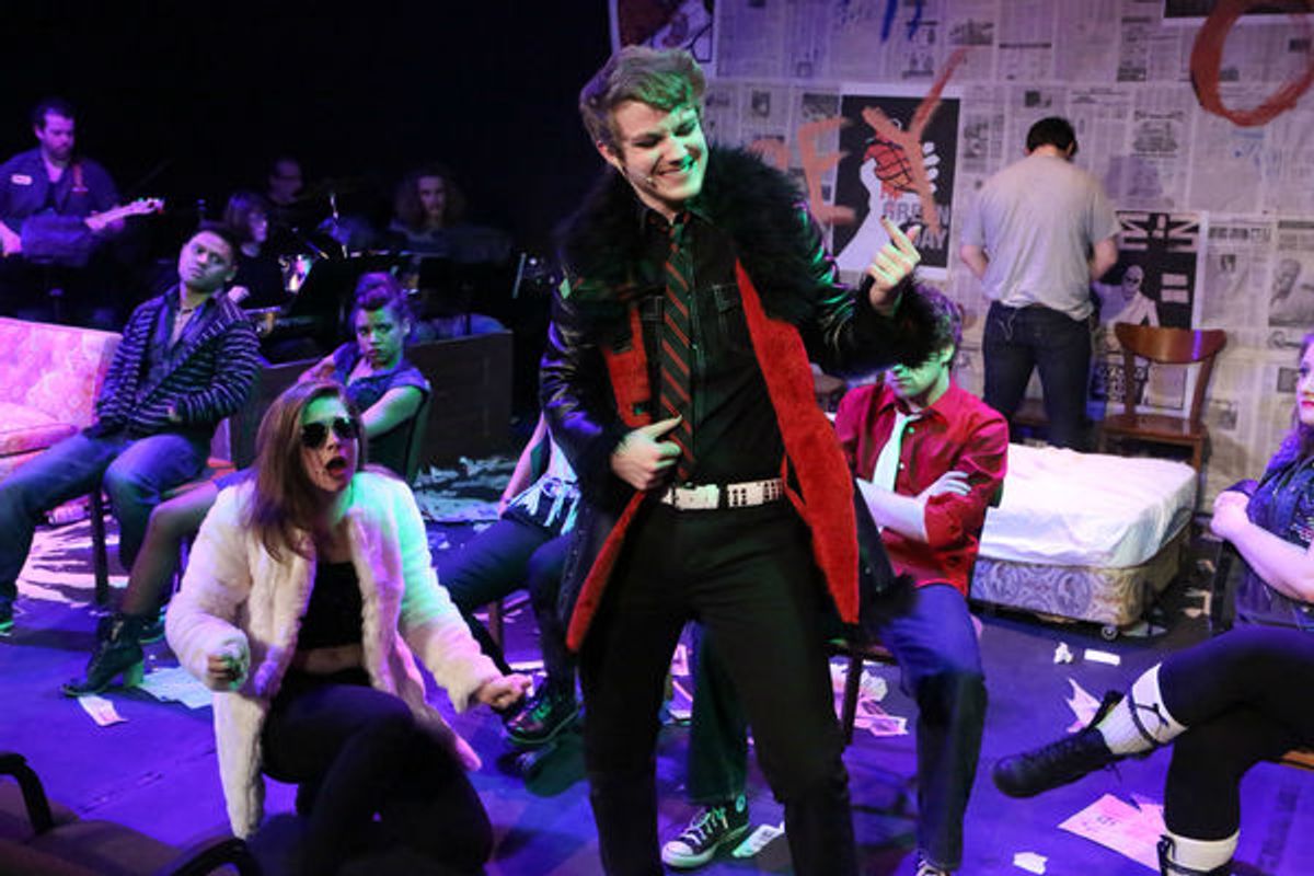 Larissa White as Heather and Clayton Humburg as the Rock and Roll Boyfriend at 