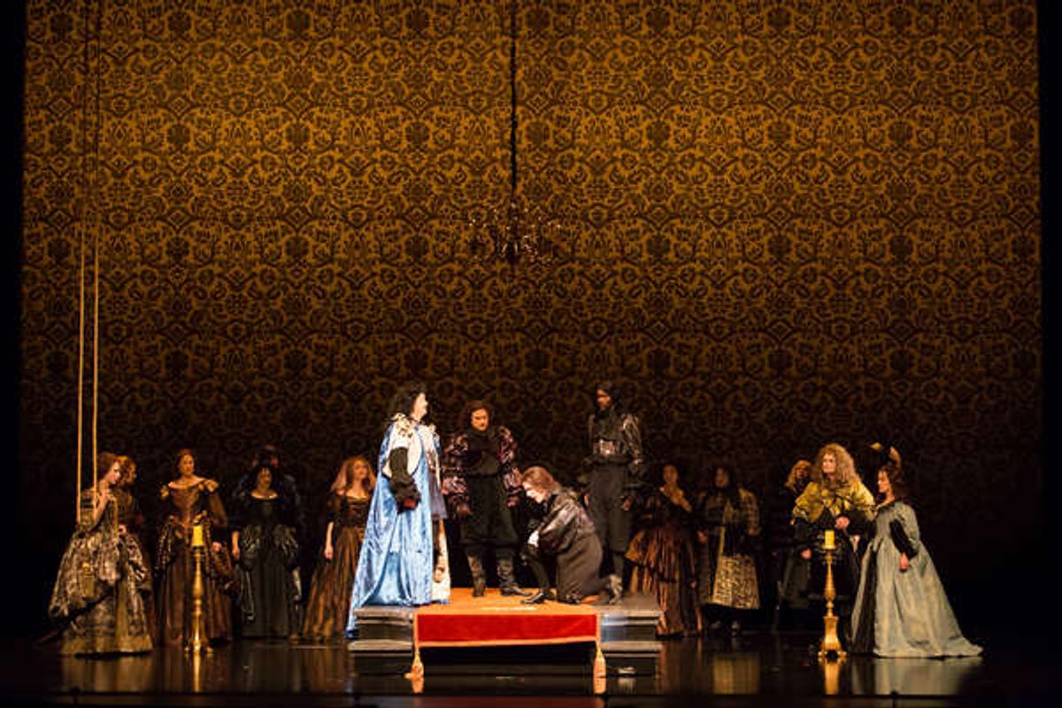 Sofia Selowsky as Nell Gwynn, Megan Mikailovna Samarin as Lady Meresvale, Chad Shelton as Charles II, Scott Quinn as George Villiers, Duke of Buckingham, Ben Edquist as Edward Kynaston, Said Henry Pressley as Hyde, Pureum Jo as Miss Frayne, Joseph Evans a at 