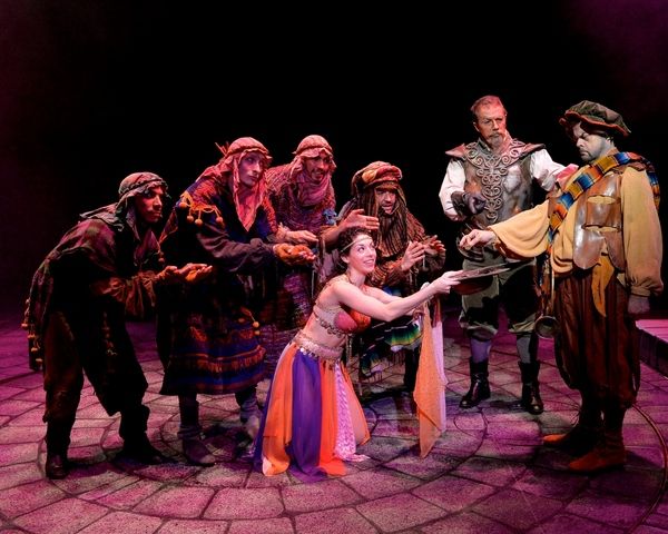 Paul Schoeffler (Don Quixote), Gary Marachek (Sancho), Gabriella Perez (center) and t Photo