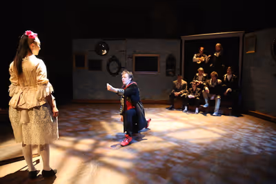 Poppy Liu (Violante) and Adam Huff (Henriquez). Photo by Amanda Hinkle. Photo