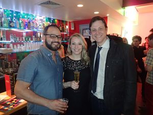 Sound designer Amit Prakash, Project Y Associate Producer Sarah Dunivant, and Project Photo