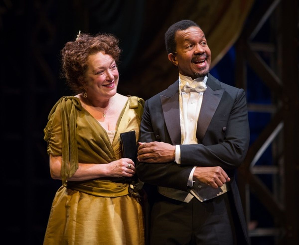 Kristine Nielsen (Dolly Gallagher Levi) and Allen Gilmore (Horace Vandergelder)  at 