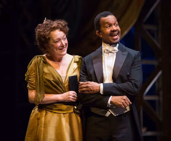 Kristine Nielsen (Dolly Gallagher Levi) and Allen Gilmore (Horace Vandergelder)  Photo