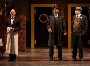 Lawrence E. DiStasi (Cabman/Rudolph), Allen Gilmore (Horace Vandergelder) and Marc Gr Photo