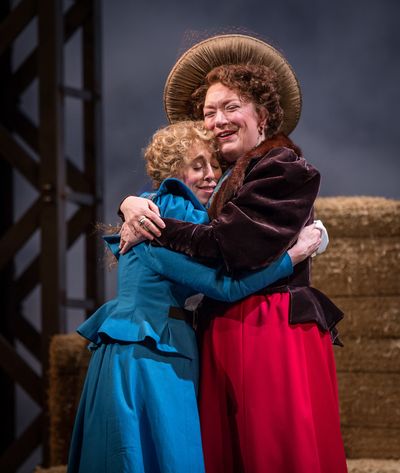 Theo Allyn (Ermengarde) and Kristine Nielsen (Dolly Gallagher Levi) Photo