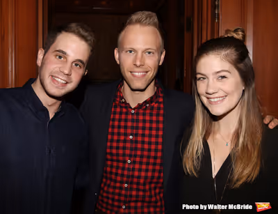Ben Platt, Justin Paul and Laura Dreyfuss Photo