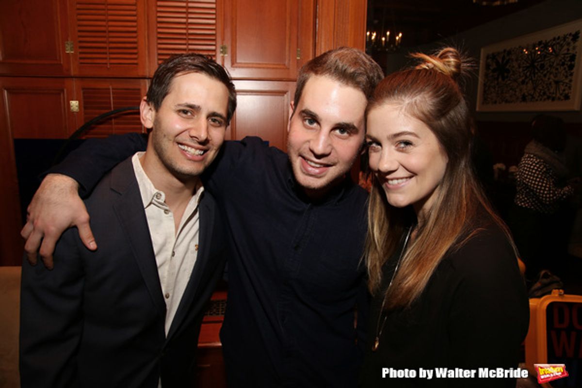 Benj Pasek, Justin Paul and Laura Dreyfuss  at 