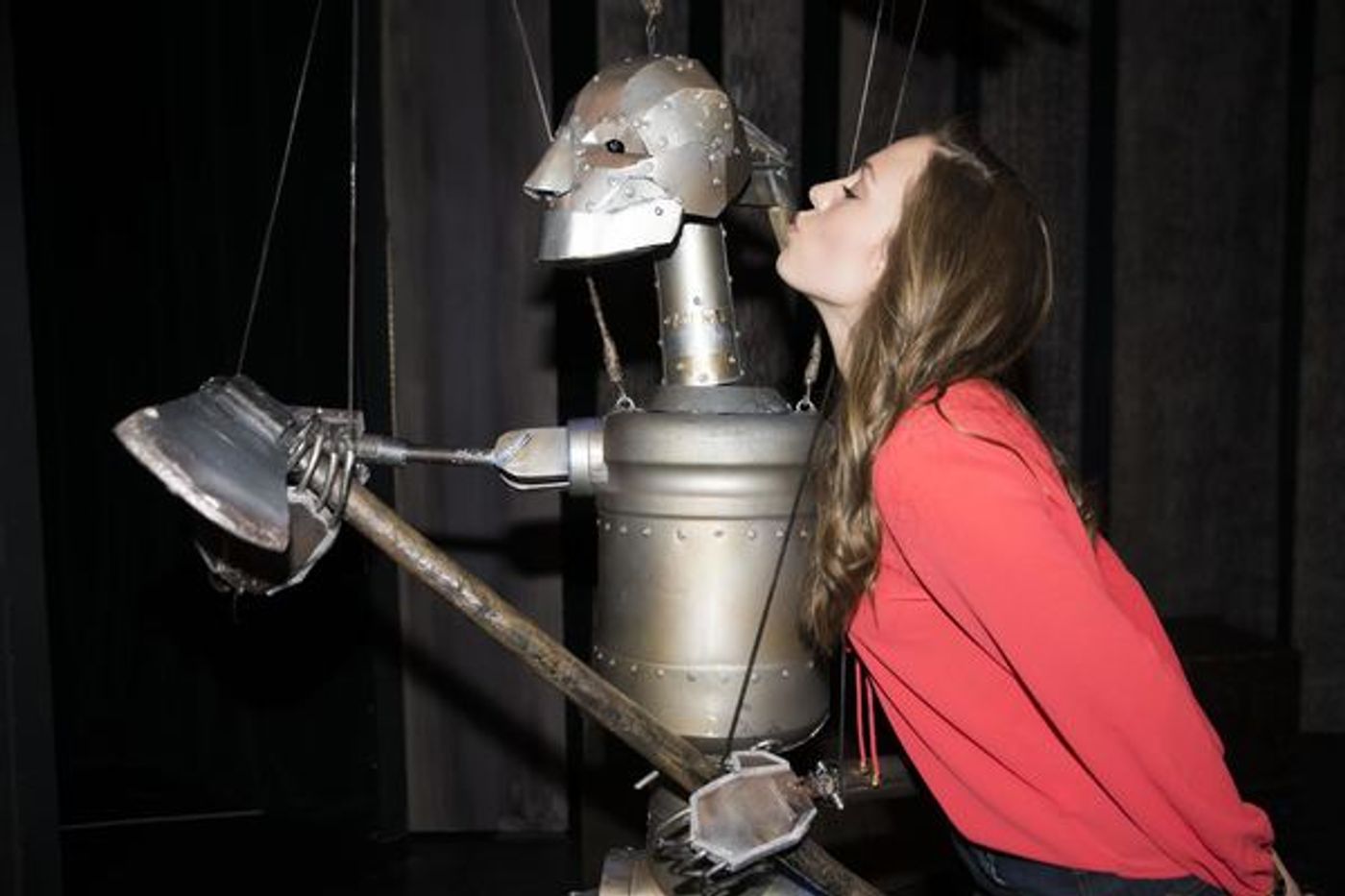 Photo Flash Exclusive: The Princess Meets Her Tin-Man: Laura Osnes Visits THE WOODSMAN Off-Broadway!  Image