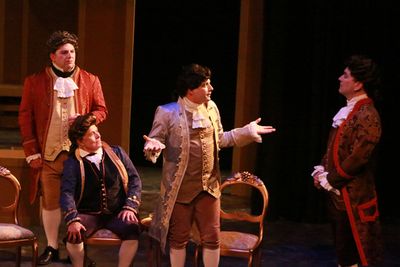 Ron Mackley as Count Von Strack, Nelsen Spickard as Salieri, Luke Walker as Mozart, R Photo