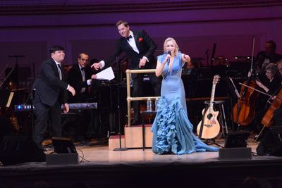 Robert Lopez, Steven Reineke and Betsy Wolfe Photo