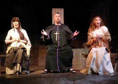 The housekeeper, Padre, and Antonia sing about their woeful situation. â€” with  Photo