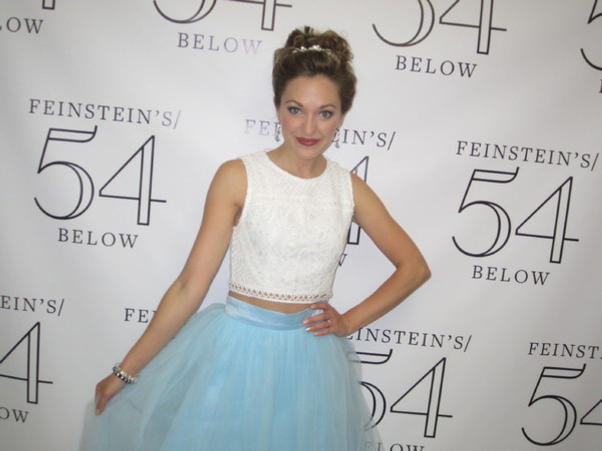 The host, Laura Osnes, as ''Cinderella'' at 