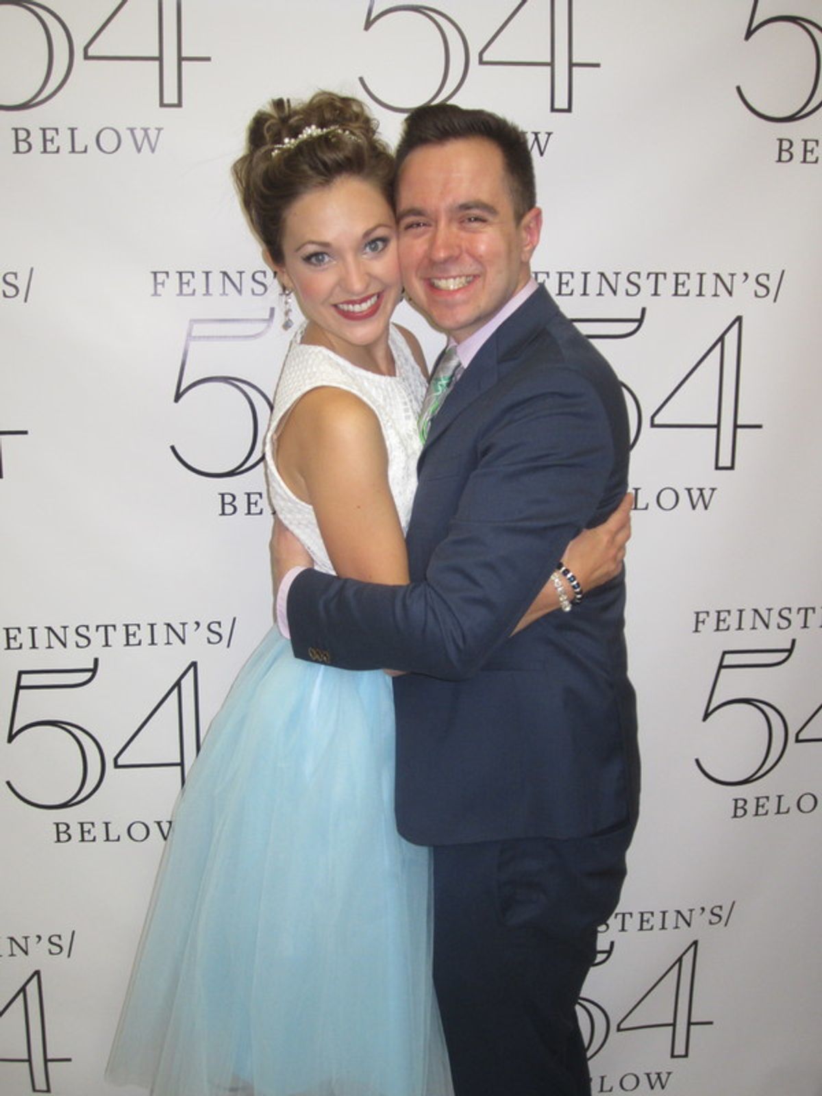 CoÂ­hosts Laura Osnes and Benjamin Rauhala at 