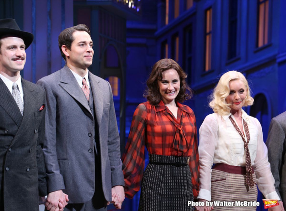 Gavin Creel, Zachary Levi, Laura Benanti, Sheldon Harnick and Jane Krakowski  at 