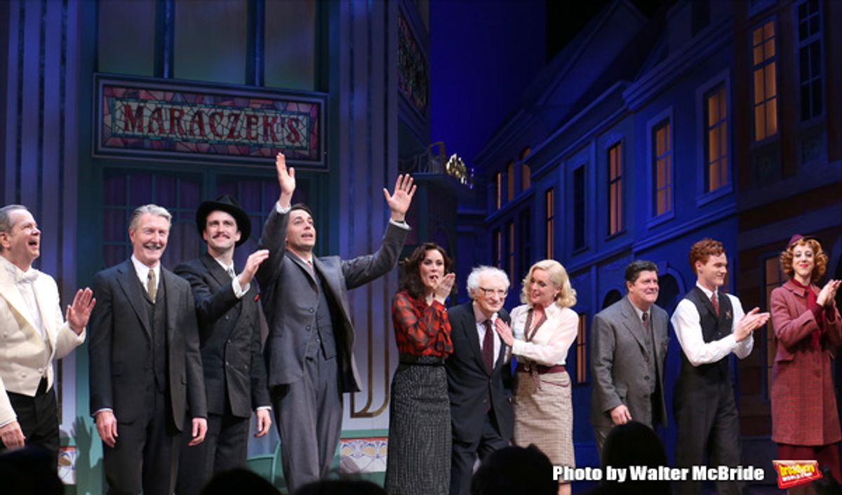 Peter Bartlett, Byron Jennings, Gavin Creel, Zachary Levi, Laura Benanti, Sheldon Harnick, Jane Krakowski, Michael McGrath, and Nicholas Barasch  at 