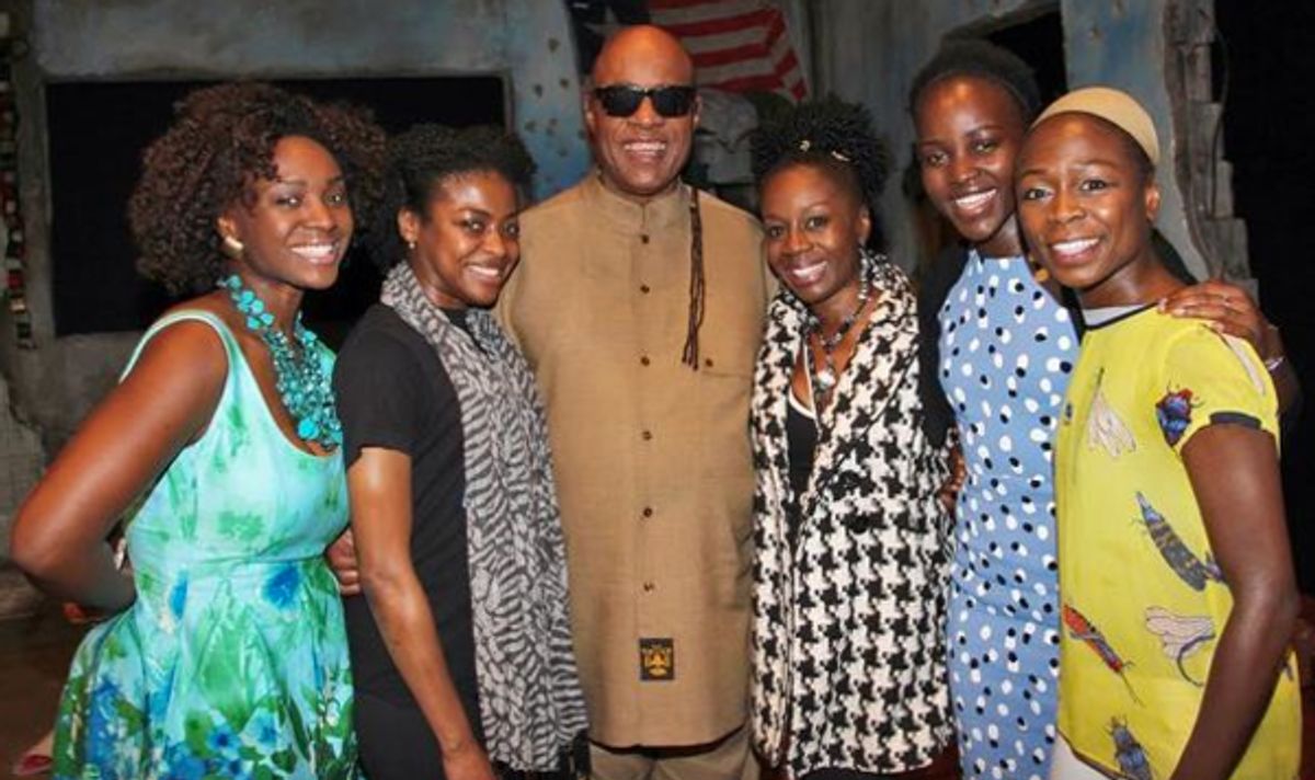 Saycon Sengbloh, Pascale Armand, Stevie Wonder, Akosua Busia, Lupita Nyong'o, Zainab Jah. Photo Credit: Lisa Pacino at 