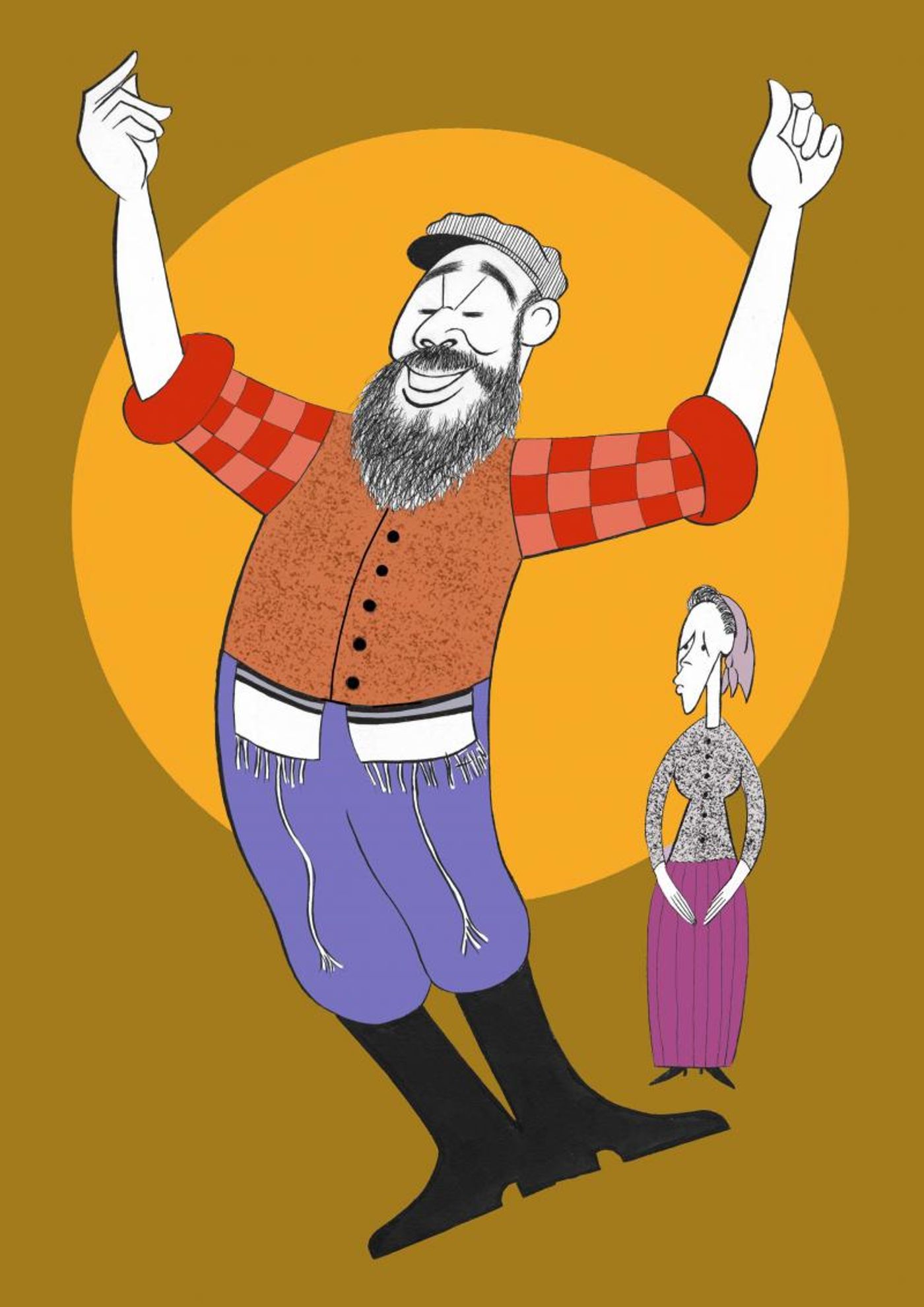 BWW Exclusive: Ken Fallin Draws the Stage- Danny Burstein and Jessica Hecht in FIDDLER ON THE ROOF  Image