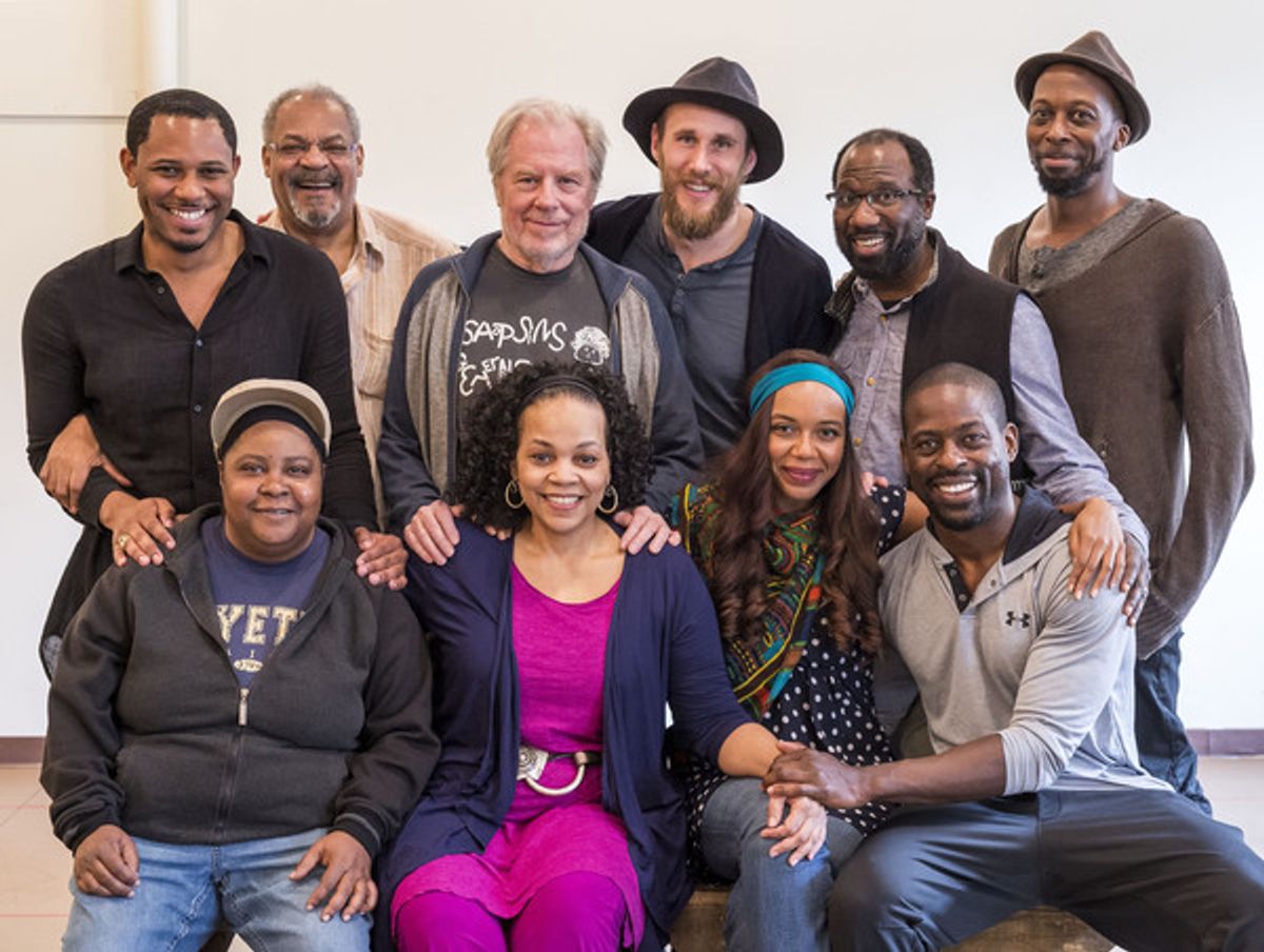 (back row) Larry Powell, Roger Robinson, Michael McKean, Josh Wingate, Russell G. Jones and Julian Rozzell Jr.; (front row) Patrena Murray, Tonye Patano, Sameerah Luqmaan-Harris and Sterling K. Brown  at 