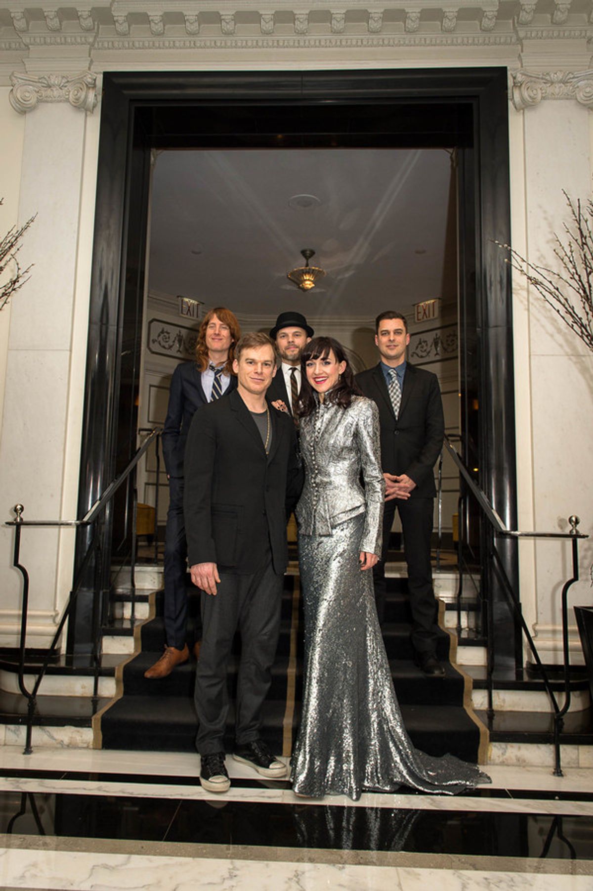 Michael C. Hall, Lena Hall, and the band at 