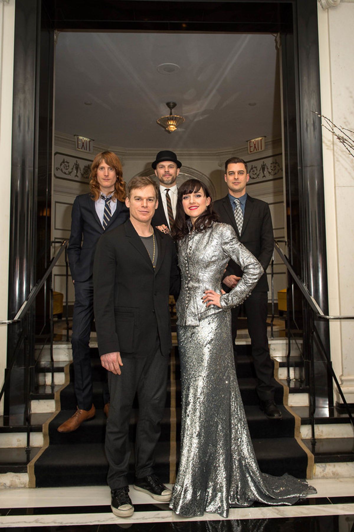 Michael C. Hall, Lena Hall, and the band at 