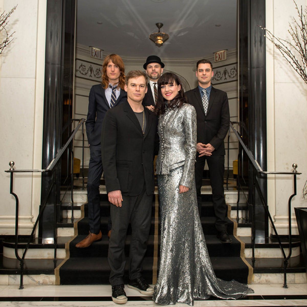 Michael C. Hall, Lena Hall, and the band at 