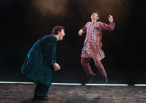 Leigha Kato (as Saint Joan), John Basiulus (as the Archbishop), Gregory Isaac (as Tremouille), Aaron Kirkpatrick (as La Hire), Andrew Betz (as The Dauphin), Josh Carpenter (as Bluebeard), Anita Holland (as the Duchess de la Tremouille) @ BroadwayWorld Leigha Kato (as Saint Joan), John Basiulus (as the Archbishop), Gregory Isaac (as Tre Photo