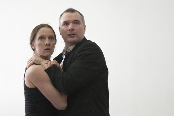 Laura Frye (Portia) & John Taylor Phillips (Brutus) Photo