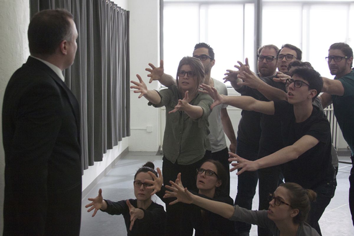 John Taylor Phillips (Brutus) and the ensemble of JULIUS CAESAR at 