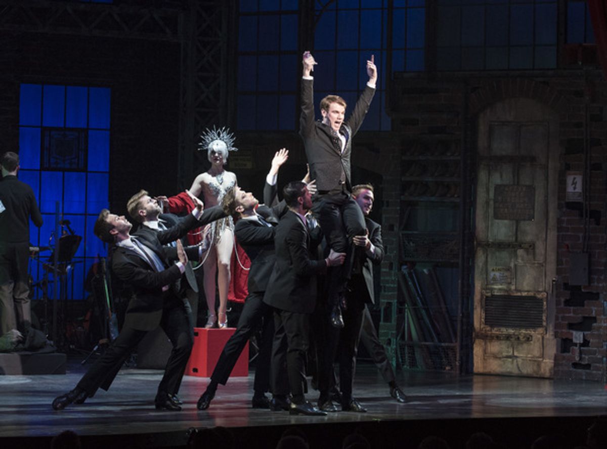 Jay Armstrong Johnson and the ensemble at 