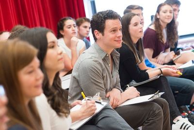 Jonathan Groff and Broadway Workshop Students  Photo