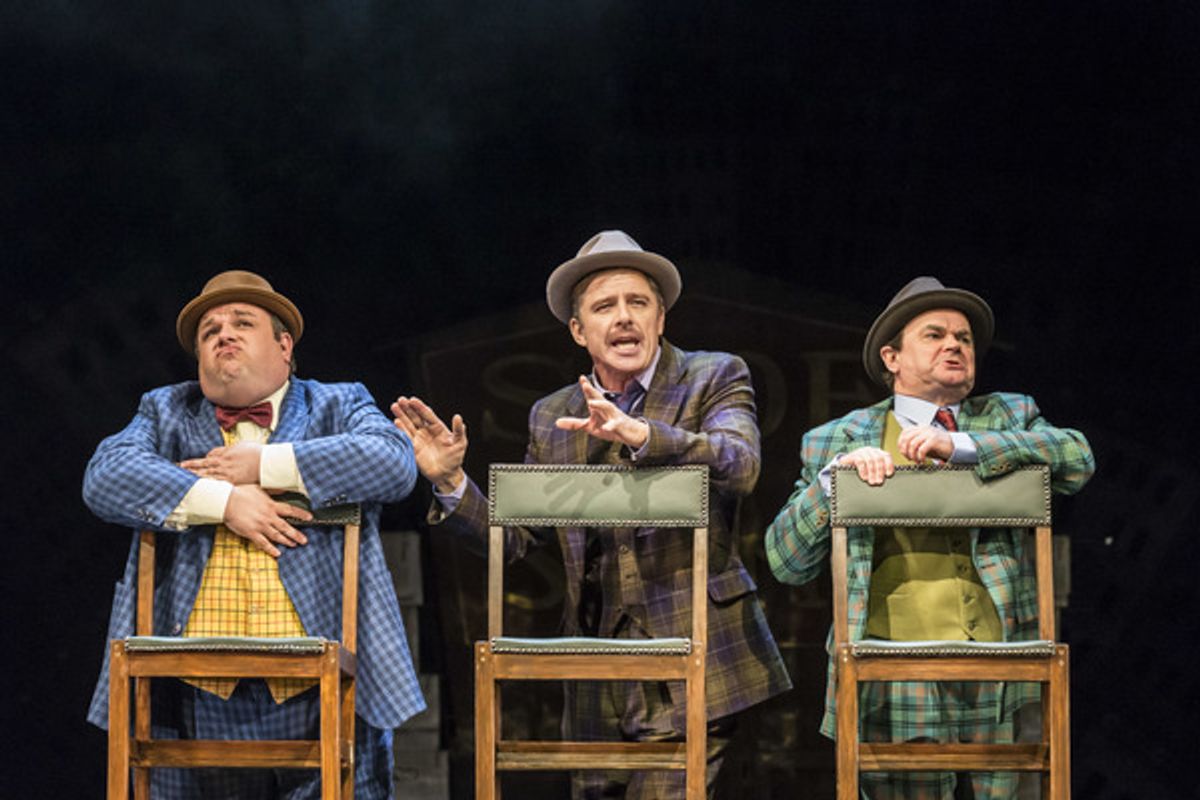 Jack Edwards (Nicely Nicely), Maxwell Caulfield (Nathan Detroit and Mark Sangster (Benny Southstreet) at 