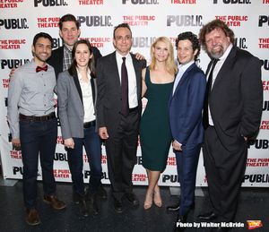 Sanjit De Silva, John Krasinski, Sarah Burgess, Hank Azaria, Claire Danes, director Thomas Kail and Public Theater artistic director Oskar Eustis @ BroadwayWorld Sanjit De Silva, John Krasinski, Sarah Burgess, Hank Azaria, Claire Danes, director T Photo