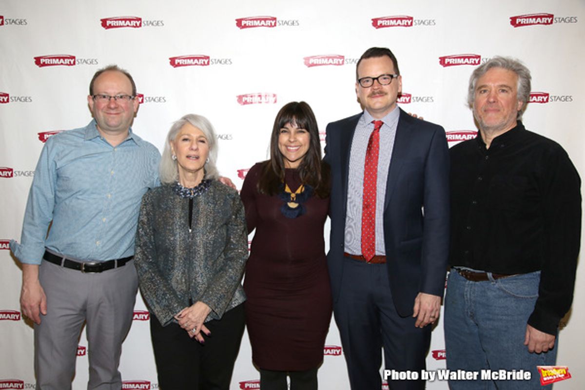 The Primary Stages producing team: artistic director Andrew Leynse, producer Jamie deRoy, associate artistic director Michelle Bossy, executive director Shane D. Hudson, and executive producer Casey Childs at 