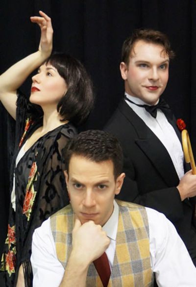 Laura Sportiello (Sally Bowles), Dan Gold (Cliff Bradshaw) and David Geinosky (The Em Photo