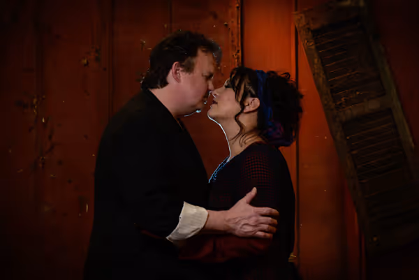 Russell Sunday as Sweeney Todd and Janine Sunday as Mrs. Lovett  Photo
