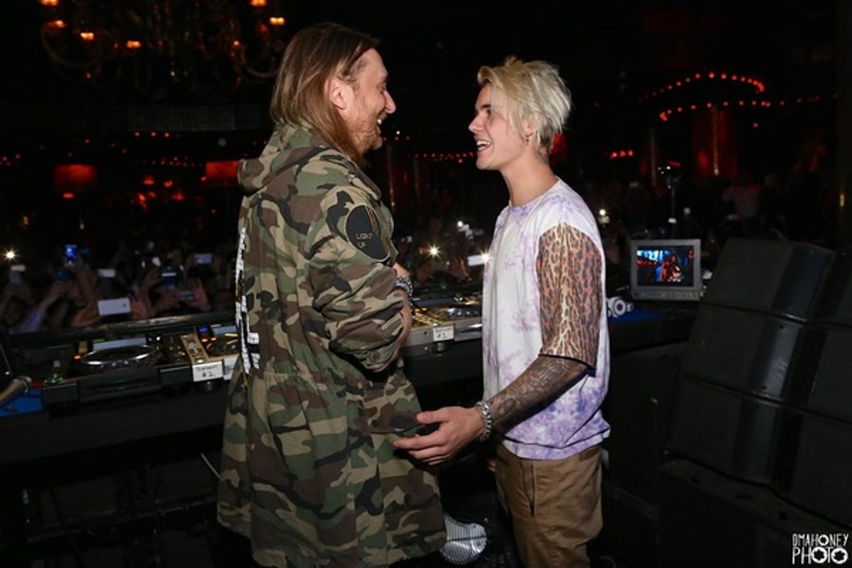 David Guetta and Justin Bieber at 