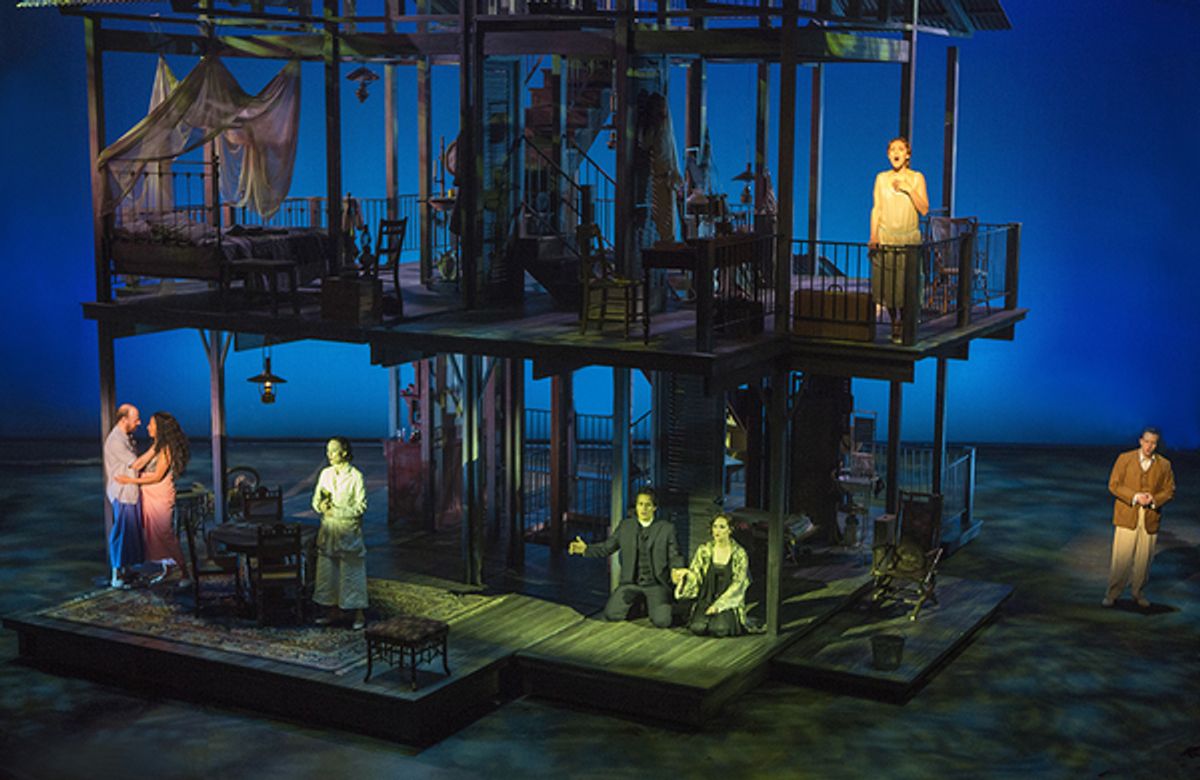 The cast of the world premiere musical RAIN at The Old Globe at 